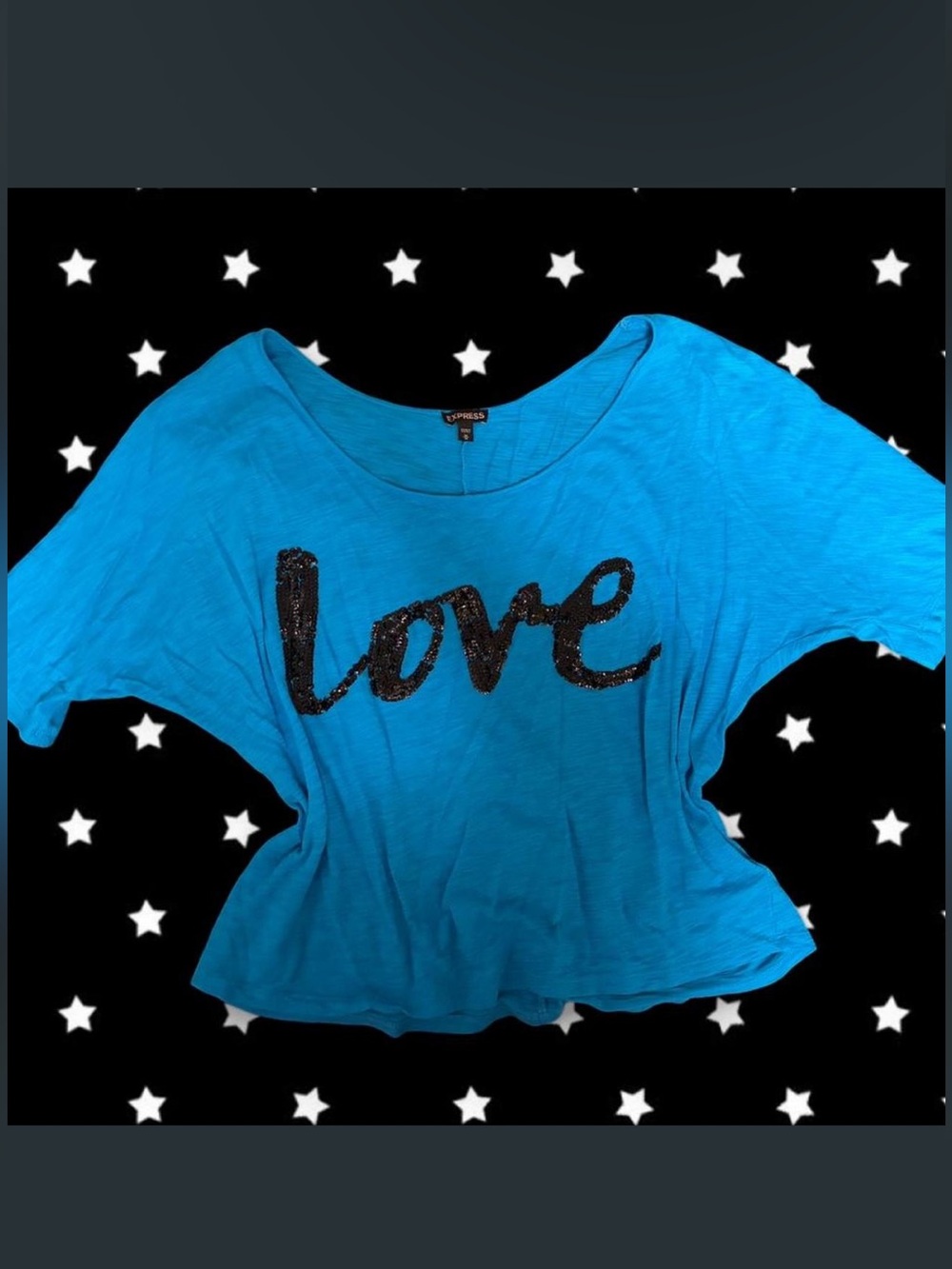Vintage Express Sequin 'Love' Tee